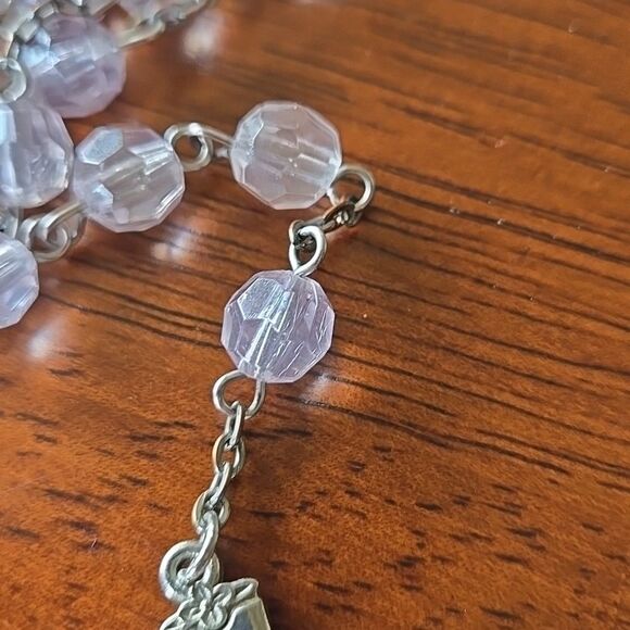 Crystal Rosary Clear Holy Land Necklace Cross Crucifix Catholic EAU De Lourdes - Picture 14 of 14